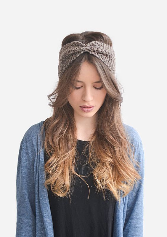 headband laine noir